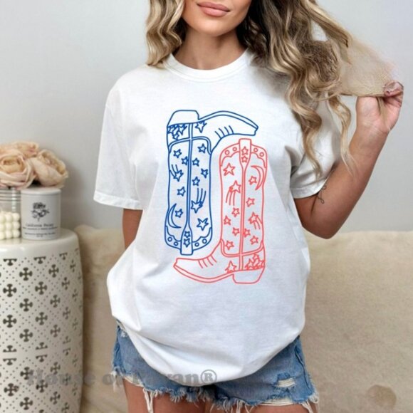 Unbranded Tops - USA shirt, Summer BBQ t-shirt, Red White, and Blue